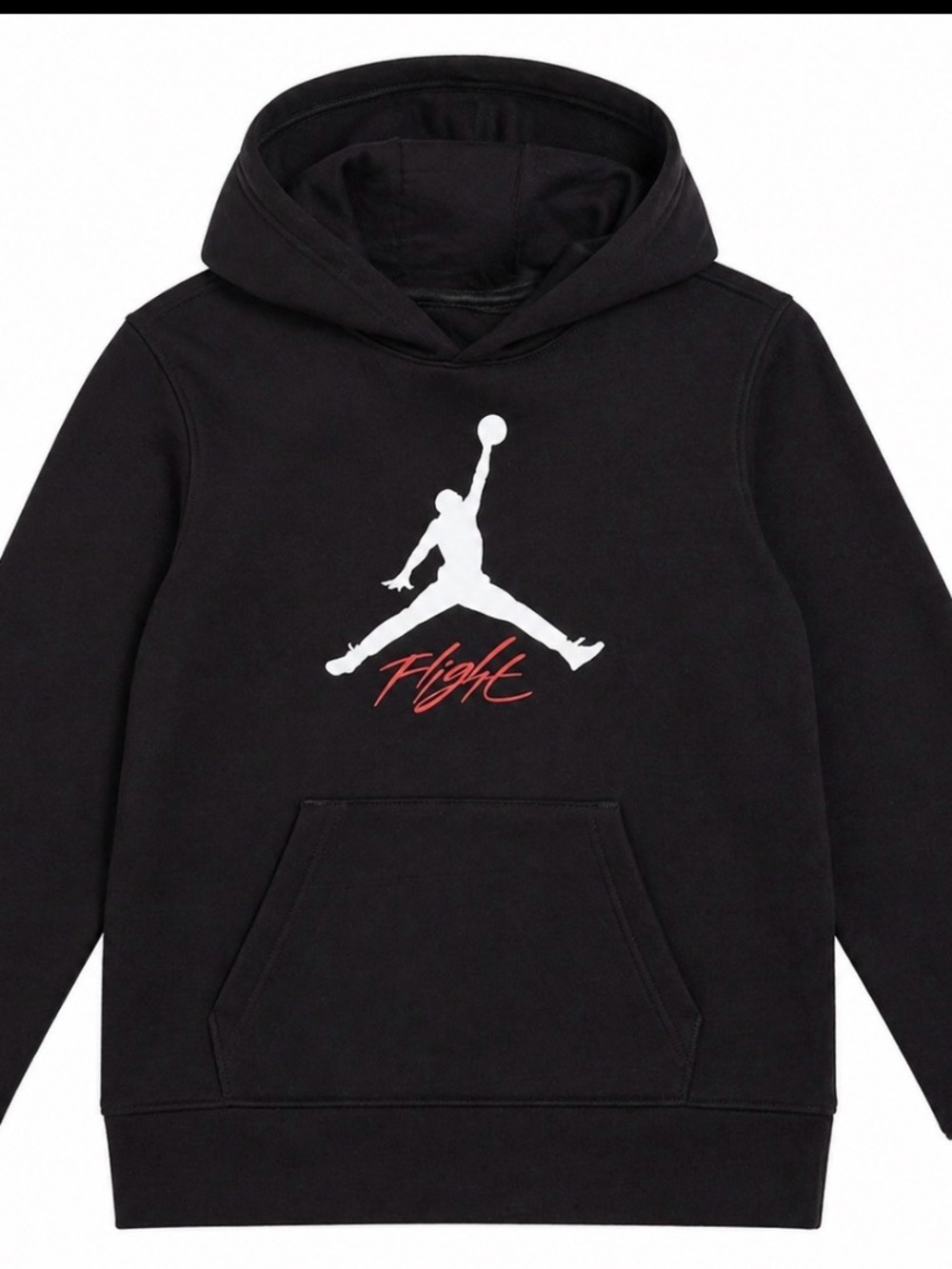 Nike Black Hoodie with White Jumpman and Red Flight Script